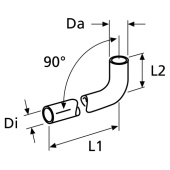 Webasto 1320789A - Molded Hose Di Ø 15 mm, Da Ø 22 mm Length 1020 mm 90°