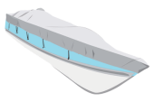 Allpa Boat Cover Size M, Silver Grey, Boat Length 518-579cm, Boat Width 244cm