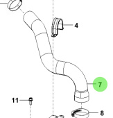 Bukh 00320-1U132 - Seawater Hose for Oil Cooler Outlet on R210J Engines