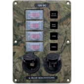 Blue Sea 4324 - Panel Switch H2O CB 4 pos. Socket & USB Camo (Replaces 4324B-BSS)