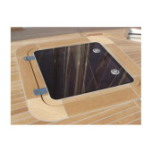 Solimar Flush Hatch PMMA Teak Gas Spring - 660x660 mm