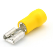 Female Spade Terminal Connector - Yellow, 6.3 x 0.8 mm, 50 pcs