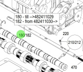 Steyr 500991 - Control Rack Including Control Link for SE164E40 and SE144E38 Engines