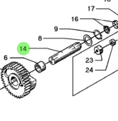 Bukh 000E3223 - Front Shaft for Rotating Weights for DV24RME, DV29RME, and DV32 Engines