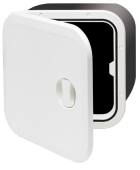 Allpa Plastic Hatch, 374x374x250mm, 1x Handle, 180°, White (Cover And Hinge Removable)