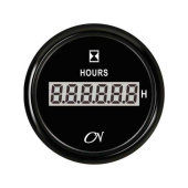 Digital Hour Meter - Black Dial, Black Bezel, Scale 0 - 99999.9