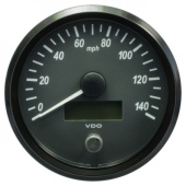 VDO A2C3832850032 - SingleViu Speedometer 140 Mph Black 100mm Amber Lighted w/ Red Pointer