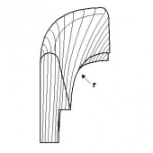 Teak Inside/Outside Corner C-Rail Moulding