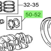 Nanni Diesel 970313931 - Crankshaft Thrust Washer Set Oversize 0.25 for T4 Series Engines