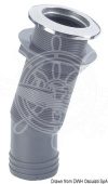 Osculati Angled Skin Fitting with Stainless Steel Flange – 38-50 mm Hose Tail, 15° Inclined