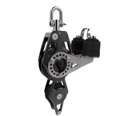 Lewmar 29901839BK - Fiddle Racing Block With Cam Cleat And Becket 80mm