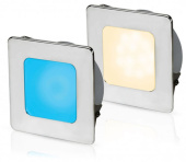 Hella EuroLED 95 Down Light Square AISI With Warm White/Blue Light Spring Mounting