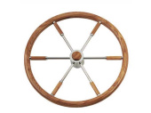 Savoretti T6 Steering Wheel Stainless Steel and Mahogany