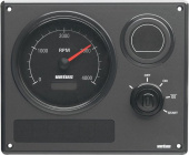 Vetus MP21BS12A - Instrument Panel MR21, 12V, 1 Instrument (0-4000 rpm), Black Dial