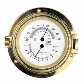 Plastimo 31231 - 4.5" Solid Brass Porthole Thermometer Hygrometer
