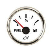 Fuel Gauge - White Dial, Chromium Bezel, 0-190 Ohm