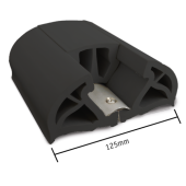 Allpa PVC Fender Profile 'Bumper', B=125mm, Black (12mtr)