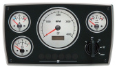 Vetus MPA22KBW25 - Aluminium Engine Panel MPA22, 12V, 2 White Instruments (0-5000 RPM)