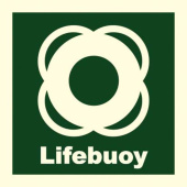 Marine Lifebuoy Location Identification Sticker with Text, Luminescent Soft PVC