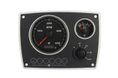 Vetus MPA22KBS2S - Aluminium Engine Panel, Second Generation 12V, 2 Black Instruments (0-4,000 RPM)