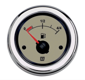 Vetus FUELN - Fuel Level Gauge, Cream, 12/24V, Cut-out Size Ø 52 mm (excl. Sensor)