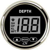 CN Depth Gauge (Incl. Transducer) - Black Dial, Chromium Bezel, 12V