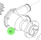 Steyr 500939 - Painted Raw Water Impeller Pump for Steyr SE Series Engines