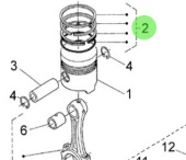 Nanni Diesel 970315022 - Piston Ring Assembly for N3.30 Engines