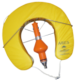 Allpa Horseshoe Lifebuoy Model 'Ares', With Rescue Light And Bracket, Yellow