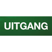 Marine Exit Identification Sticker "UITGANG", Dutch, Soft PVC, Green & White, 300×120 mm