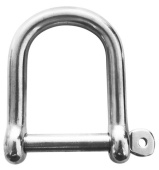 Hollex D-Shackle Wide Forged 6mm With Safety Pin Stainless Steel 316