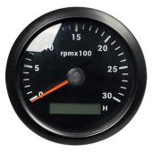 Hollex Analog RPM / Hour Meter 9–32V, Ø93 mm, IP67