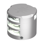 Lopolight 301-105ST+112G2-UL - Navigation Light 3NM Double Stern + 360° White Light, Silver Anodized