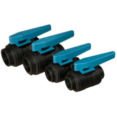 Allpa Plastic Ball Valve, 1-1/4", Black
