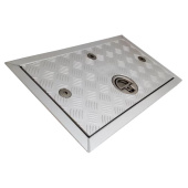 Pompanette N40127-01-001 - Rectangle Extruded Aluminum Tread Plate Access Hatch