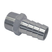 Stainless Steel MM Threaded/Barbed Fitting - 1'' x 26mm