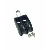 Barton N01211 - Double Fixed Eye Block with Becket Size 1 30mm – Plain Bearing, 2x Ø30mm Sheaves, Max Rope 8mm