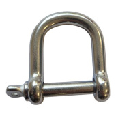 Hollex D-Shackle 8 mm Stainless Steel 316 Extra Wide 28 mm for Anchor Chain