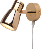 Prebit LED Wall Lamp R1-1 D2W With USB-C Glossy Gold Warm White 10-30V 3W Dimmable Aluminium Shade