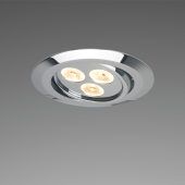 Prebit 22743307 - LED Recessed Light EB15-2L (Master), Swivelling, Matt Chrome, 10-30V DC, Max. 3W, Warm White, With Dimmer, 44°