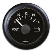 Veratron ViewLine Voltmeter 8-16V Black 52 mm