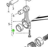 Nanni Diesel 970307562 - Crank Pin Bearing Shell for Crankshaft-Pistons Assembly