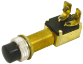Allpa Push Button 12v, 2-Positions, A=28mm, B=14mm, C=18mm, With Black Button, Max. 20a