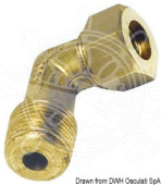 Osculati Brass Compression Joint 90° Male for Copper Pipe with Biconical Brass Seal