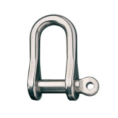 Ronstan RF620 Stainless Steel D Shackle, 1/2" Pin, Coined Head with Hole