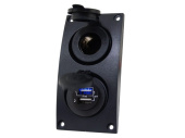 Talamex Switch Panel Curved Add On With 12V Socket & Double USB
