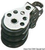 Viadana Mini Triple Block for Rope up to 6 mm, 25 mm Sheaves