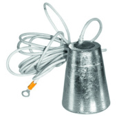 Plastimo 420994 - Hanging Anode - 0.98 kg, 6 m stainless steel cable with PVC sheath