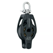 Harken 3392 - 45mm Black Magic 1-Sheave Aluminum Block Swivel, Becket