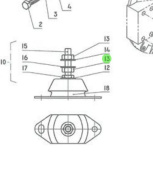 Nanni Diesel 970896520 - Engine Mounting Nut for N4 and TDI Engines
